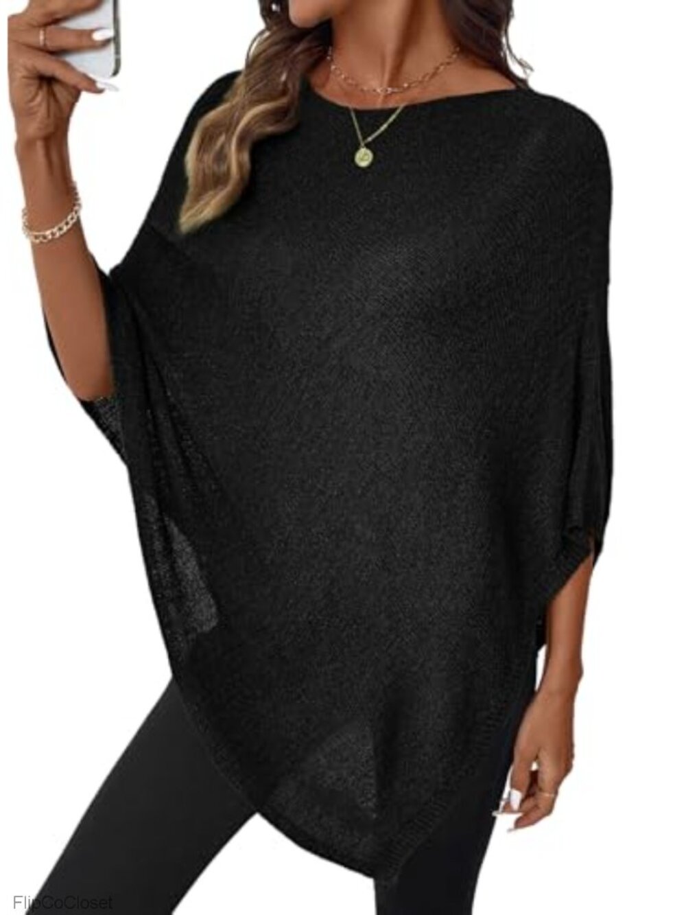 Sheer Knit Crochet Poncho Mesh Summer Top Beach Cover Up
